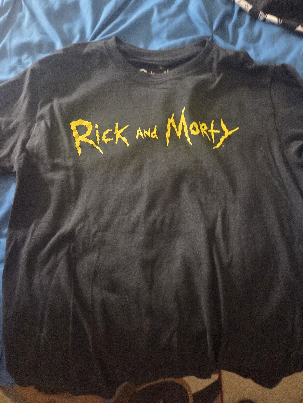 Rick and Morty Logo Black T-Shirt - Yellow Print